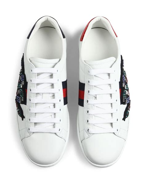 gucci sneakers snake with wings|Gucci ace embroidered sneakers.